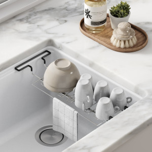 Kraus KCD-1 Multipurpose Stainless Steel Kitchen Sink Drying Rack with Towel Bar