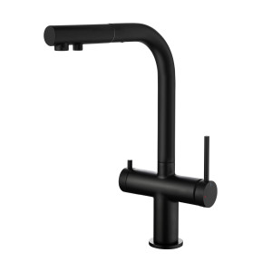 KIBI KFF502MB Circular 2-in-1 Water Filter Kitchen Pull Out Faucet