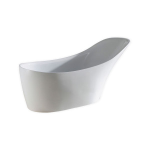 KubeBath KFST1067 Victorian 67 Inch Acrylic Free Standing Bathtub In White