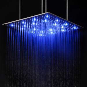 ALFI brand LED24S 24 Inch Square Multi Color LED Rain Shower Head