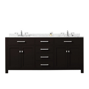 Water Creation Madison60E 60” Espresso Double Sink Bathroom Vanity