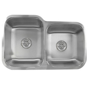 Nantucket Sinks NS6040-18 Double Bowl Stainless Steel Kitchen Sink