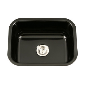 Houzer PCS-2500 Porcela Undermount Rectangular Single Bowl Kitchen Sink