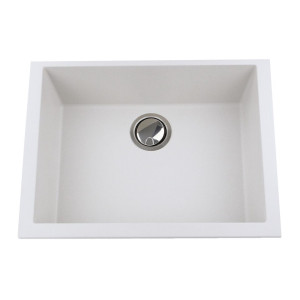 Nantucket Sinks PR2418-W Single Bowl Undermount Granite Composite White