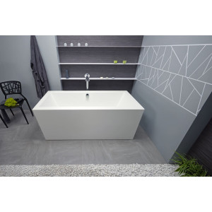 Aquatica PS026A Freestanding Rectangular Acrylic Bathtub in White