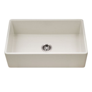 Houzer PTG-4318 Platus Fireclay Apron-Front Farmhouse Single Bowl Kitchen Sink