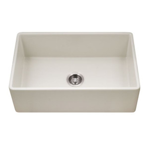 Houzer PTS-4118 Platus Fireclay Apron-Front Farmhouse Single Bowl Kitchen Sink