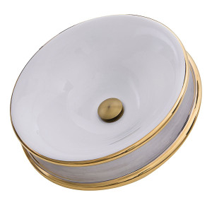Nantucket RC74040PG St. Bart Fireclay Hand-decorated Vanity Sink