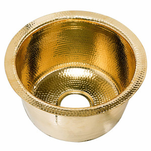 Nantucket RS15-UB 15 Inch Hand Hammered Brass Round Bar Sink