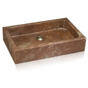 Lenova SAC03 Travertine Rectangle Single Bowl Stone Sink Above Counter