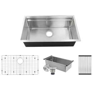 Nantucket Sinks SR-PS-3220-16 32 Inch Prep Station Stainless Kitchen Sink