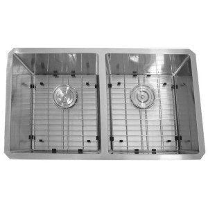 Nantucket Sinks SR3219-DE-16 Double Equal Small Radius Undermount Stainless Sink
