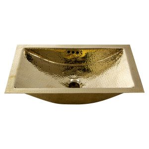 Nantucket Sinks TRB-OF Hand Hammered Brass Rectangle Undermount Bath Sink