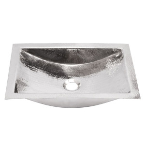 Nantucket Sinks TRS Hand Hammered Stainless Steel Rectangle Bathroom Sink