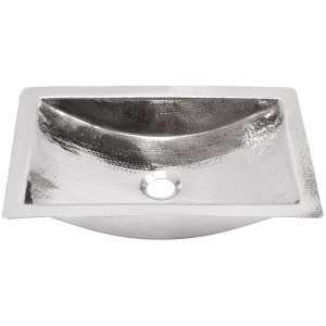 Nantucket Sinks TRS Hand Hammered Stainless Steel Rectangle Bathroom Sink