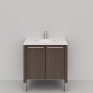 Cantrio Koncepts VS-EM Quartz Top Bathroom Vanity Set In Brown With Undermount Sink