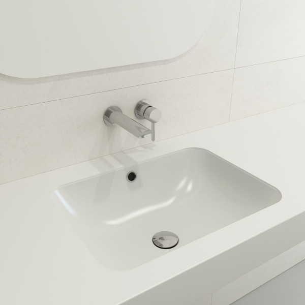 BOCCHI 1006-XXX-0125 Scala Undermount Sink Fireclay 21.75 Inch with Overflow