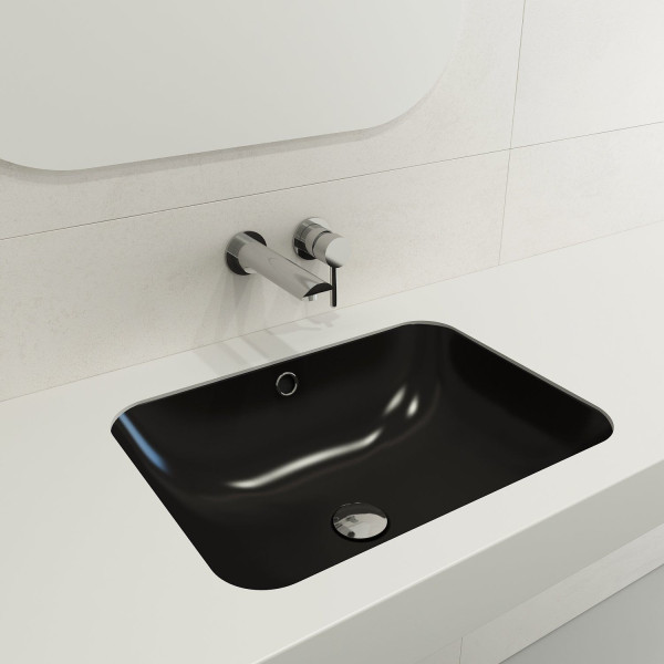 BOCCHI 1006-XXX-0125 Scala Undermount Sink Fireclay 21.75 Inch with Overflow