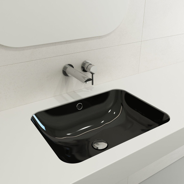 BOCCHI 1006-XXX-0125 Scala Undermount Sink Fireclay 21.75 Inch with Overflow