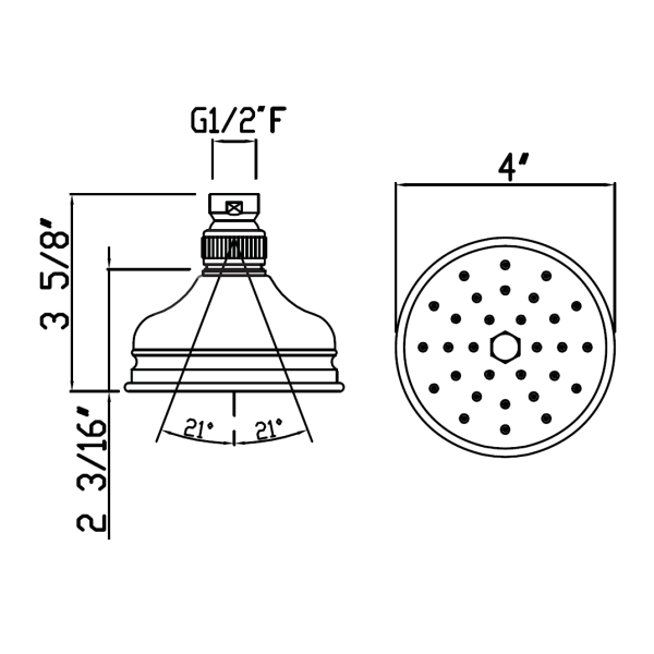 Rohl 1047/8 12-Inch Bordano Single Function Rain Anti-Cal Showerhead