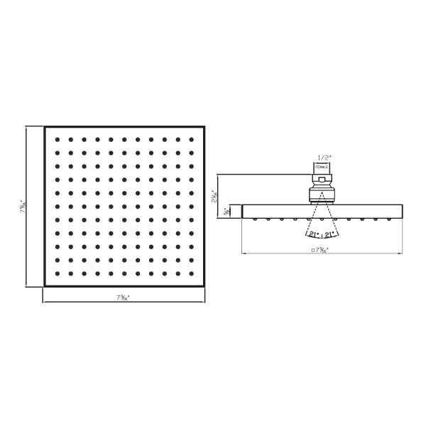 Rohl 1070/8 7-1/2" Modern Shower Rose with Swivel and Flow Restrictor