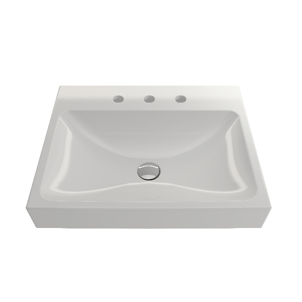 BOCCHI 1077-XXX-0127 Scala Arch 23.75 Inch 3-Hole Wall-Mounted Fireclay Sink