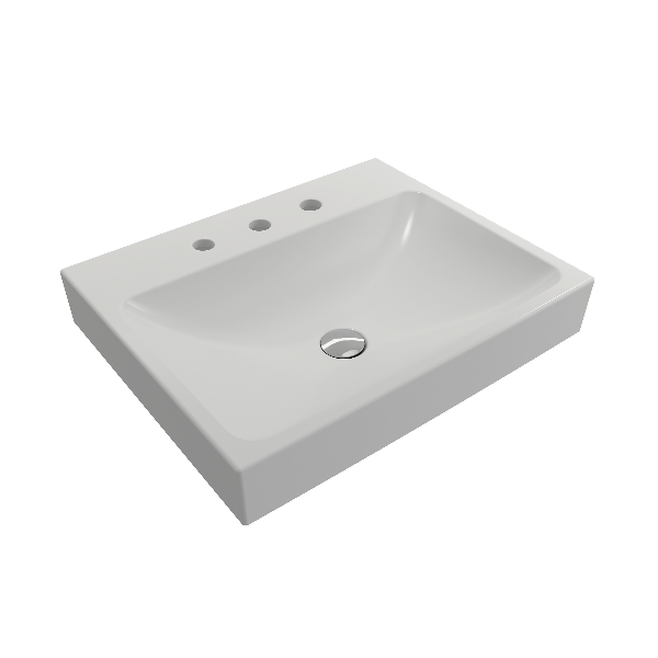 BOCCHI 1077-XXX-0127 Scala Arch 23.75 Inch 3-Hole Wall-Mounted Fireclay Sink