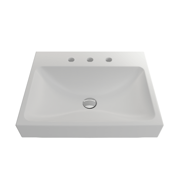 BOCCHI 1077-XXX-0127 Scala Arch 23.75 Inch 3-Hole Wall-Mounted Fireclay Sink
