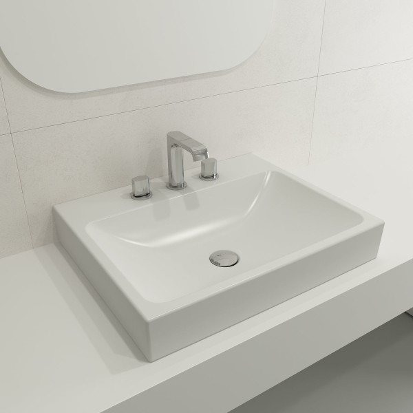 BOCCHI 1077-XXX-0127 Scala Arch 23.75 Inch 3-Hole Wall-Mounted Fireclay Sink