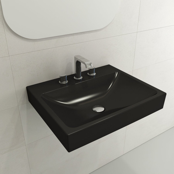 BOCCHI 1077-XXX-0127 Scala Arch 23.75 Inch 3-Hole Wall-Mounted Fireclay Sink