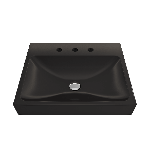 BOCCHI 1077-XXX-0127 Scala Arch 23.75 Inch 3-Hole Wall-Mounted Fireclay Sink