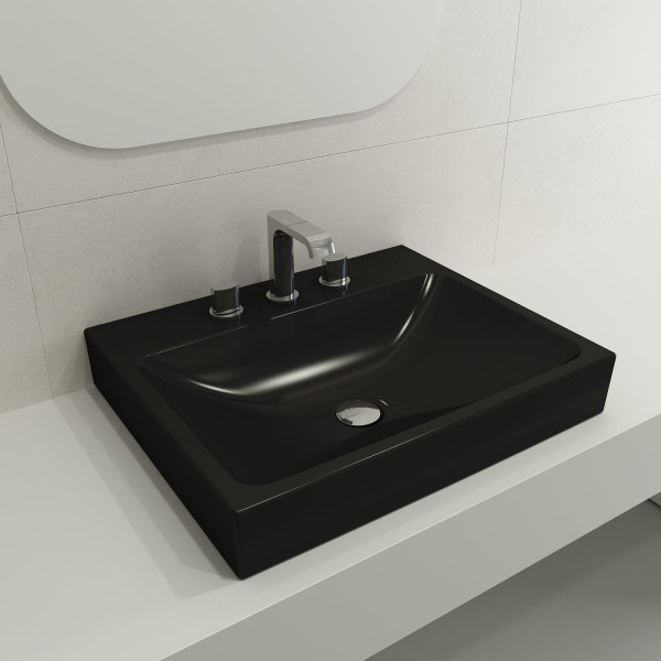BOCCHI 1077-XXX-0127 Scala Arch 23.75 Inch 3-Hole Wall-Mounted Fireclay Sink