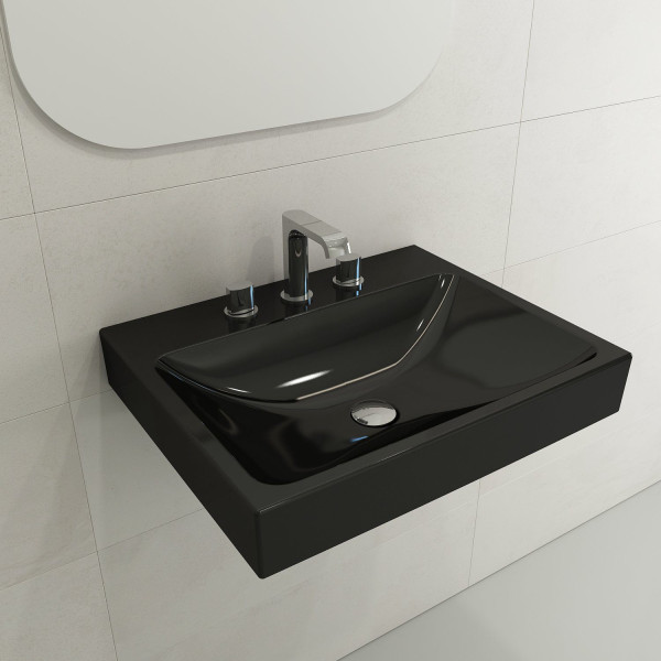 BOCCHI 1077-XXX-0127 Scala Arch 23.75 Inch 3-Hole Wall-Mounted Fireclay Sink
