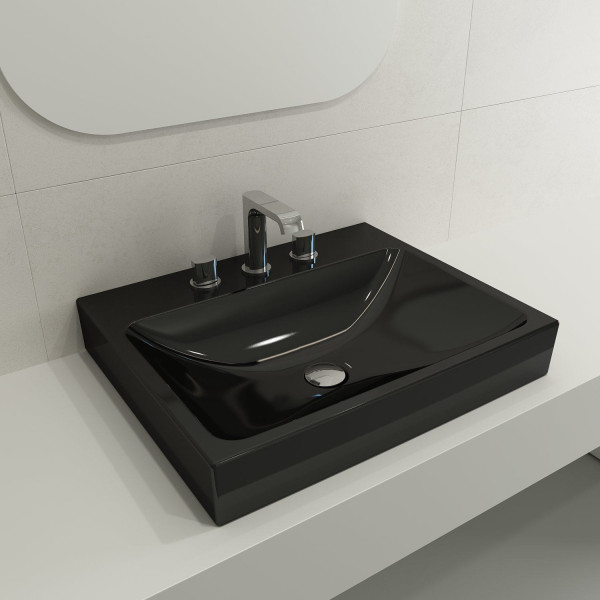 BOCCHI 1077-XXX-0127 Scala Arch 23.75 Inch 3-Hole Wall-Mounted Fireclay Sink