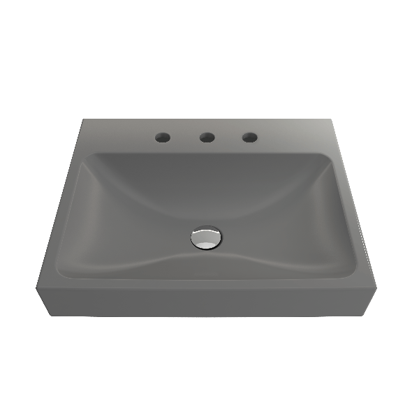 BOCCHI 1077-XXX-0127 Scala Arch 23.75 Inch 3-Hole Wall-Mounted Fireclay Sink