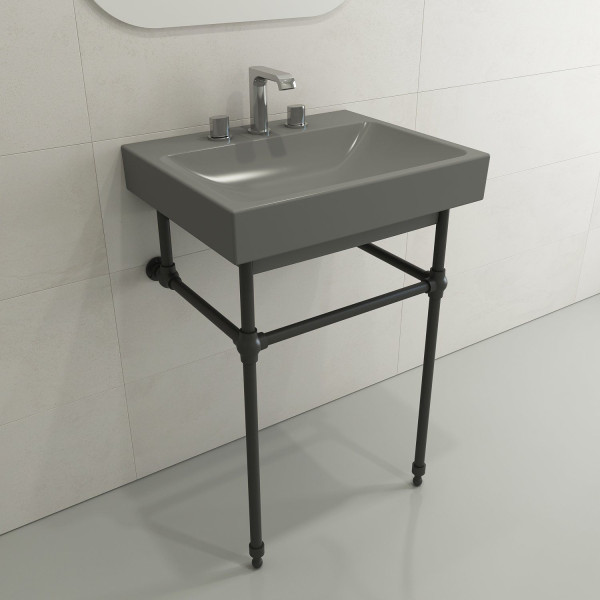 BOCCHI 1077-XXX-0127 Scala Arch 23.75 Inch 3-Hole Wall-Mounted Fireclay Sink