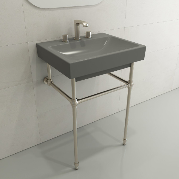 BOCCHI 1077-XXX-0127 Scala Arch 23.75 Inch 3-Hole Wall-Mounted Fireclay Sink