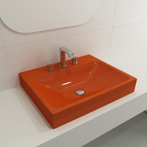 BOCCHI 1077-XXX-0127 Scala Arch 23.75 Inch 3-Hole Wall-Mounted Fireclay Sink