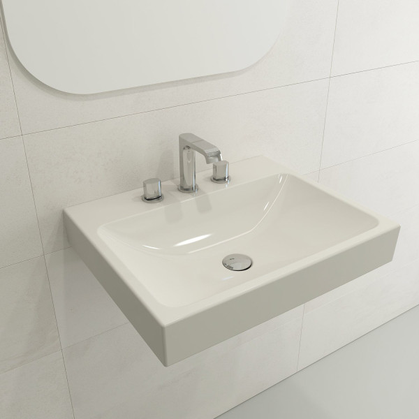 BOCCHI 1077-XXX-0127 Scala Arch 23.75 Inch 3-Hole Wall-Mounted Fireclay Sink