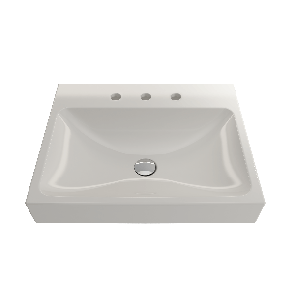 BOCCHI 1077-XXX-0127 Scala Arch 23.75 Inch 3-Hole Wall-Mounted Fireclay Sink