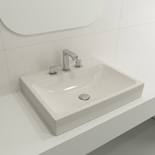 BOCCHI 1077-XXX-0127 Scala Arch 23.75 Inch 3-Hole Wall-Mounted Fireclay Sink