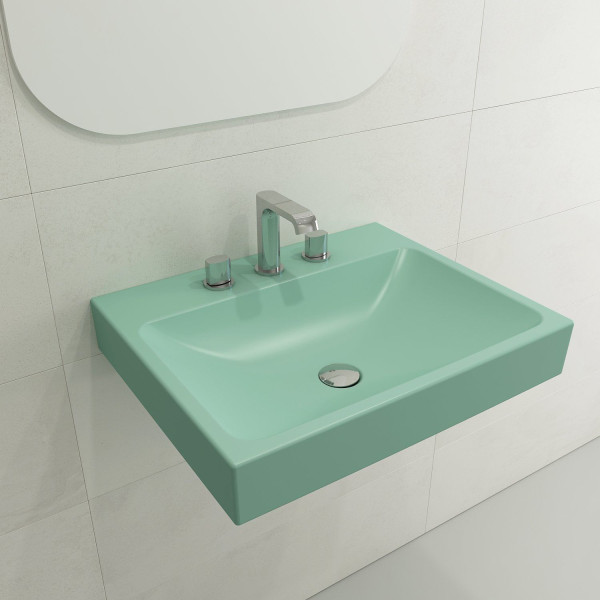 BOCCHI 1077-XXX-0127 Scala Arch 23.75 Inch 3-Hole Wall-Mounted Fireclay Sink