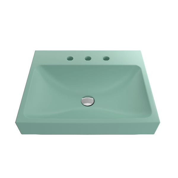 BOCCHI 1077-XXX-0127 Scala Arch 23.75 Inch 3-Hole Wall-Mounted Fireclay Sink