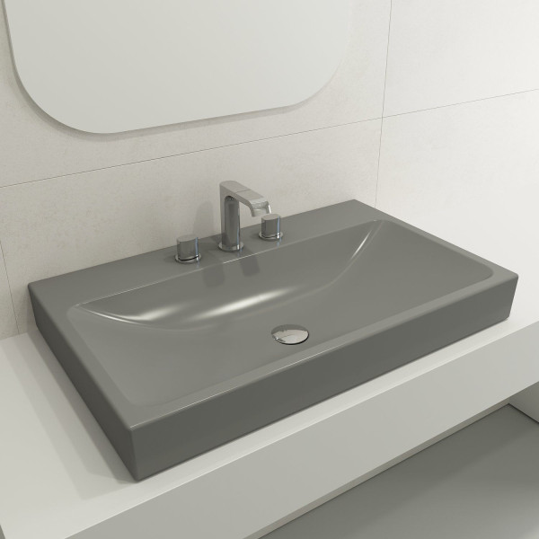 BOCCHI 1078-XXX-0127 Scala Arch 32 Inch 3-Hole Wall-Mounted Fireclay Sink