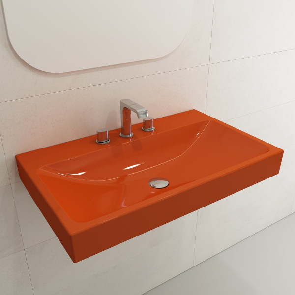 BOCCHI 1078-XXX-0127 Scala Arch 32 Inch 3-Hole Wall-Mounted Fireclay Sink