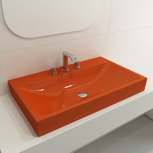 BOCCHI 1078-XXX-0127 Scala Arch 32 Inch 3-Hole Wall-Mounted Fireclay Sink