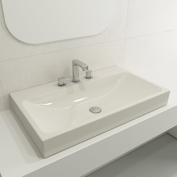 BOCCHI 1078-XXX-0127 Scala Arch 32 Inch 3-Hole Wall-Mounted Fireclay Sink