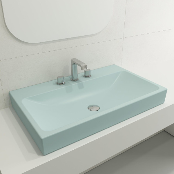 BOCCHI 1078-XXX-0127 Scala Arch 32 Inch 3-Hole Wall-Mounted Fireclay Sink