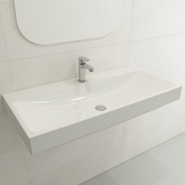 BOCCHI 1079-XXX-0126 Scala Arch 39.75 Inch 1-Hole Wall-Mounted Fireclay Sink
