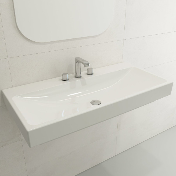 BOCCHI 1079-XXX-0127 Scala Arch 39.75 Inch 3-Hole Wall-Mounted Fireclay Sink